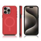 For iPhone 12 Pro Max Shockproof MagSafe Armor PC Hybrid TPU Phone Case(Red+Black) - 3