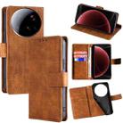 For Xiaomi 15 Ultra Skin Feel Crocodile Magnetic Clasp Leather Phone Case(Brown) - 1