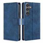 For Samsung Galaxy S25 5G Skin Feel Crocodile Magnetic Clasp Leather Phone Case(Blue) - 1