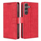 For Samsung Galaxy S25 5G Skin Feel Crocodile Magnetic Clasp Leather Phone Case(Red) - 1