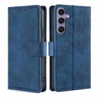 For Samsung Galaxy S25+ 5G Skin Feel Crocodile Magnetic Clasp Leather Phone Case(Blue) - 1