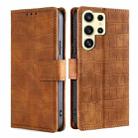 For Samsung Galaxy S25 Ultra 5G Skin Feel Crocodile Magnetic Clasp Leather Phone Case(Brown) - 1