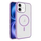 For iPhone 16 Plus Frosted Translucent Side Ice Fog Cooling MagSafe Phone Case(Light Purple) - 1