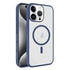 For iPhone 15 Pro Frosted Translucent Side Ice Fog Cooling MagSafe Phone Case(Blue) - 1