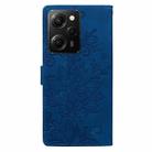 For Redmi Note 12 Pro 5G Global Lace Floral Embossed Magnetic Buckle PU Phone Case With Wrist Strap(Blue) - 3