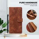 For Redmi Note 12 5G Global Lace Floral Embossed Magnetic Buckle PU Phone Case With Wrist Strap(Brown) - 2