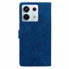 For Redmi Note 13 Pro 5G Lace Floral Embossed Magnetic Buckle PU Phone Case With Wrist Strap(Blue) - 3