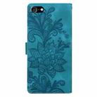For iPhone 6 / 7 / SE 2022 Lace Floral Embossed Magnetic Buckle PU Phone Case With Wrist Strap(Green) - 3