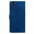 For iPhone 6 / 7 / SE 2022 Lace Floral Embossed Magnetic Buckle PU Phone Case With Wrist Strap(Blue) - 3