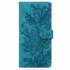 For Samsung Galaxy S21+ 5G Lace Floral Embossed Magnetic Buckle PU Phone Case With Wrist Strap(Green) - 2