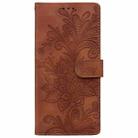 For Samsung Galaxy S21+ 5G Lace Floral Embossed Magnetic Buckle PU Phone Case With Wrist Strap(Brown) - 2