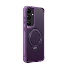 For Samsung Galaxy S25+ / S24+ 5G Carbon Fiber Texture 360 MagSafe Holder Phone Case(Purple) - 1