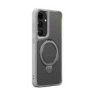 For Samsung Galaxy S25+ / S24+ 5G Carbon Fiber Texture 360 MagSafe Holder Phone Case(Titanium Gray) - 1