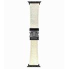 For Apple Watch 46mm / 49mm / 45mm / 44mm Magnetic Parachute Buckle Litchi Genuine Leather Watch Band(Beige) - 1