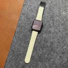 For Apple Watch 46mm / 49mm / 45mm / 44mm Magnetic Parachute Buckle Litchi Genuine Leather Watch Band(Beige) - 2