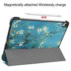 For iPad Air 2022 / 2020 10.9 Colored Drawing Horizontal Flip Leather Case with Three-folding Holder & Sleep / Wake-up Function(Apricot Flower) - 8