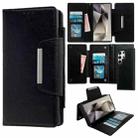 For Samsung Galaxy S25 Ultra 5G Multifunctional 7-Card Wallet Leather Phone Case(Black) - 1