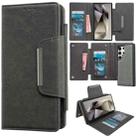 For Samsung Galaxy S25 Ultra 5G Multifunctional 7-Card Wallet Leather Phone Case(Grey) - 1