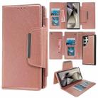 For Samsung Galaxy S25 Ultra 5G Multifunctional 7-Card Wallet Leather Phone Case(Rose Gold) - 1