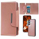 For Samsung Galaxy S25 5G Multifunctional 7-Card Wallet Leather Phone Case(Rose Gold) - 1