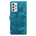 For Samsung Galaxy A32 5G Lace Floral Embossed Magnetic Buckle PU Phone Case With Wrist Strap(Green) - 3
