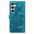 For Samsung Galaxy A34 5G Lace Floral Embossed Magnetic Buckle PU Phone Case With Wrist Strap(Green) - 3