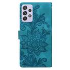 For Samsung Galaxy A53 5G Lace Floral Embossed Magnetic Buckle PU Phone Case With Wrist Strap(Green) - 3