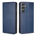 For Samsung Galaxy S25 5G Gloss Oil Solid Color Magnetic Leather Phone Case(Blue) - 1