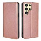 For Samsung Galaxy S25 Ultra 5G Gloss Oil Solid Color Magnetic Leather Phone Case(Rose Gold) - 1