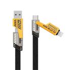 awei CL-226 65W USB/Type-C to 8 Pin/Type-C 4 in 1 Fast Charging Data Cable, Length: 1m(Black + Yellow) - 1