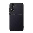 For Honor 60 Pro Litchi Leather Magnetic Full Coverage Shockproof Phone Case(Black) - 1