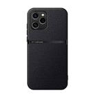 For Honor 60 SE Litchi Leather Magnetic Full Coverage Shockproof Phone Case(Black) - 1