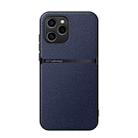 For Honor 60 SE Litchi Leather Magnetic Full Coverage Shockproof Phone Case(Navy Blue) - 1