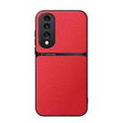 For Honor 70 Pro Litchi Leather Magnetic Full Coverage Shockproof Phone Case(Red) - 1