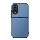 For Honor 80 Litchi Leather Magnetic Full Coverage Shockproof Phone Case(Blue) - 1