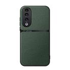 For Honor 90 Pro Litchi Leather Magnetic Full Coverage Shockproof Phone Case(Green) - 1