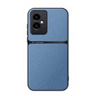 For Honor 100 Litchi Leather Magnetic Full Coverage Shockproof Phone Case(Blue) - 1