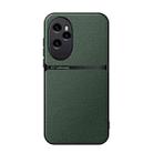 For Honor 100 Pro Litchi Leather Magnetic Full Coverage Shockproof Phone Case(Green) - 1