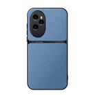 For Honor 100 Pro Litchi Leather Magnetic Full Coverage Shockproof Phone Case(Blue) - 1