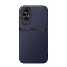 For Honor 200 Litchi Leather Magnetic Full Coverage Shockproof Phone Case(Navy Blue) - 1