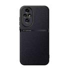 For Honor 200 Pro Litchi Leather Magnetic Full Coverage Shockproof Phone Case(Black) - 1