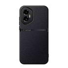 For Honor 300 Litchi Leather Magnetic Full Coverage Shockproof Phone Case(Black) - 1