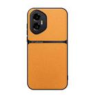 For Honor 300 Litchi Leather Magnetic Full Coverage Shockproof Phone Case(Yellow) - 1