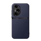 For Honor 300 Pro Litchi Leather Magnetic Full Coverage Shockproof Phone Case(Navy Blue) - 1