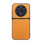 For Honor Magic3 Pro Litchi Leather Magnetic Full Coverage Shockproof Phone Case(Yellow) - 1