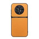 For Honor Magic4 Litchi Leather Magnetic Full Coverage Shockproof Phone Case(Yellow) - 1