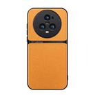 For Honor Magic5 Pro Litchi Leather Magnetic Full Coverage Shockproof Phone Case(Yellow) - 1