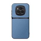 For Honor Magic6 Litchi Leather Magnetic Full Coverage Shockproof Phone Case(Blue) - 1