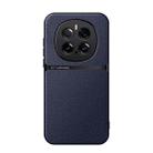 For Honor Magic7 Pro Litchi Leather Magnetic Full Coverage Shockproof Phone Case(Navy Blue) - 1