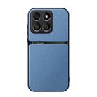 For Honor X8b Litchi Leather Magnetic Full Coverage Shockproof Phone Case(Blue) - 1